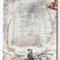 Fra serien "Blönduós Forever" collage/kridt/acryl/lim/lak på pap ca. 18x13 cm.
Udstillet første gang på udstillingen "Fund 14-15" i Galleri Lisse Bruun , København K, 21. maj - 13. juni 2015.
Skabt i forbindelse med et ophold i Island 2014 – internship at Textílsetur Íslands, Icelandic Textile Center, Blönduós.
Photo: Lars Pryds