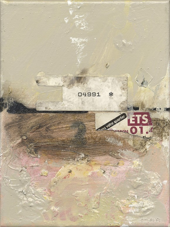 "Fragile #6 – 04991", 2003. Maleri/collage på lærred, 24 x 18 cm. Foto: Lars Pryds.