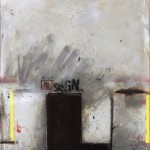 Lars Pryds: "Ssgn", 2010. Akryl/collage/lak på lærred, 100x80 cm.