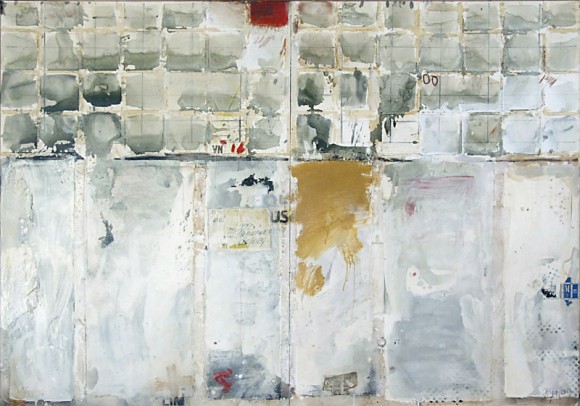 "Venezia Viva", 2009. Maleri/collage på lærred, 140 x 200 cm. DKK 24.000,-