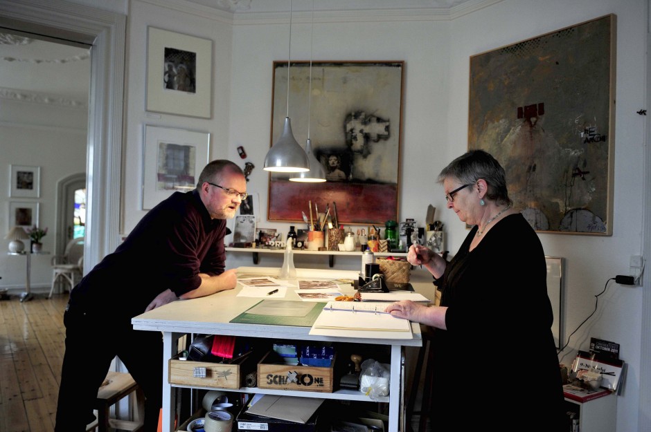 Lars Pryds og Lisbeth Tolstrup i atelieret på Østerbro. Foto: Torben Stroyer