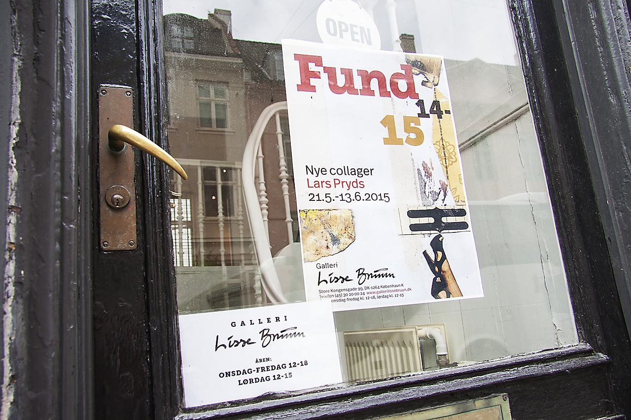 Galleri Lisse Bruun, København K.: "Fund 14-15 – Nye collager af Lars Pryds". 21. maj - 13. juni 2015. Foto: Lars Pryds