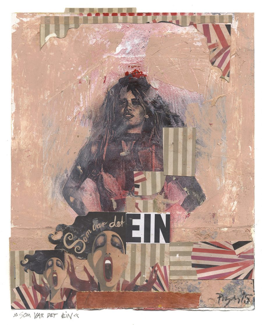 Lars Pryds: "Som var det ein", 2015. Collage på papir. 28,2 x 23,2 cm. 