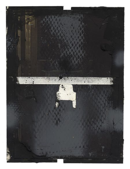 Lars Pryds: "Grey", 2015. Acryl/Collage på papir 32 x 24 cm.