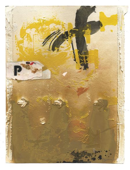 Lars Pryds: "Three Arrows", 2015. Acryl/Collage på papir 31,8 x 25 cm.