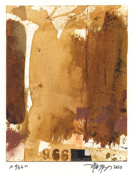 Lars Pryds: 966, 2020. Collage på papir, 18 x 14 cm. Foto: Lars Pryds