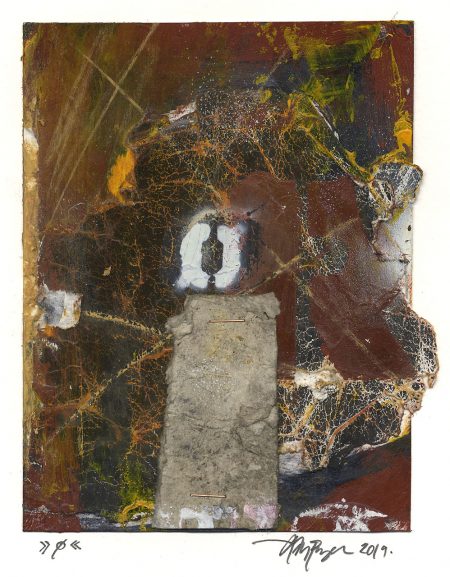 Latrs Pryds: "Ø, 2019. Collage på papir, 18,2 x 14,9 cm. Foto: Lars Pryds