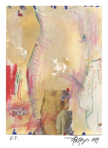 Latrs Pryds: Uden titel, 2019. Collage på papir, 18,8 x 14 cm. Foto: Lars Pryds