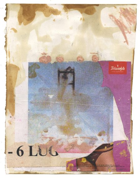Lars Pryds: "6LUG – Triumph", 2015. Acryl/collage på papir, 32 x 25 cm.