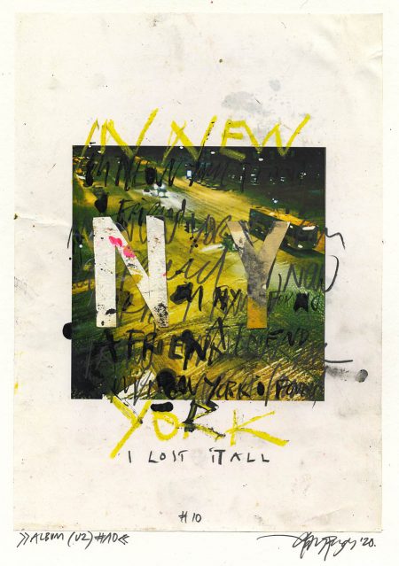 Lars Pryds: Album (U2) #10, 2020. Tusch, blyant, kridt og collage på papir. Fra en serie på 11 værker, skabt til hvert enkelt nummer på U2-albummet "All That You Can't Leave Behind".