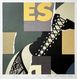 Erik Rasmussen (f. 1943): "Korsage, ES", 2003. Litografi i farver. Sign og nummereret 10/70.
