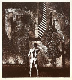 Jørgen Sten Nielsen: Radering (stregætsning og akvatinte), 1988. 32,8 x 29,5 cm. Foto: Lars Pryds