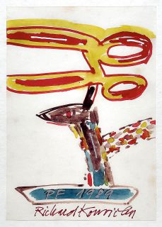 Richard Konvicka (f. 1957, Prag): Uden titel, 1989. Akvarel/tusch.